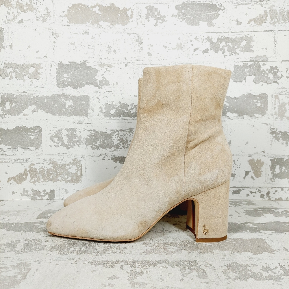 New Sam Edelman Fawn Leather Suede  Ankle Booties E849